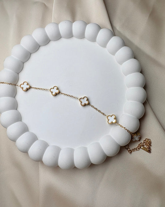 Mini White Clover Bracelet